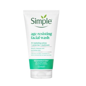 ژل شستشوی ضد پیری و آنتی اکسیدان سیمپل مدل Age Resisting حاوی عصاره چای سبز حجم ۱۵۰ میل