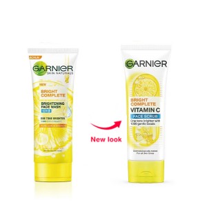 اسکراب صورت گارنیه Bright Complete، یکدست‌کننده رنگ پوست