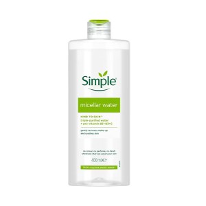 میسلار واتر پاککننده آرایش فوق ملایم سیمپل مناسب انواع پوست مدل Kind to Skin حجم 400 میل