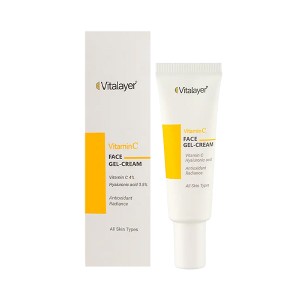 ژل کرم روشنکننده و آبرسان ویتالیر حاوی ویتامین C مناسب انواع پوست مدل Vitamin C حجم 30 میل