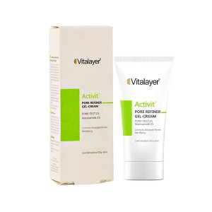 ژل کرم جمع کننده منافذ باز و کنترل‌کننده چربی ویتالیر مخصوص پوست‌های چرب و مختلط مدل Activit حجم 30 میل