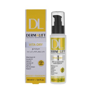 سرم موی ترمیمکننده و درخشانکننده درمالیفت مخصوص موهای خشک و آسیبدیده مدل Vita-Dry حجم 100 میل