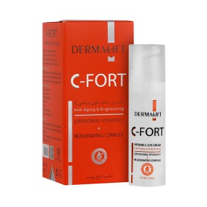 کرم دور چشم ضد تیرگی و روشن‌کننده درمالیفت حاوی ویتامین C مدل C-Fort حجم 15 میل