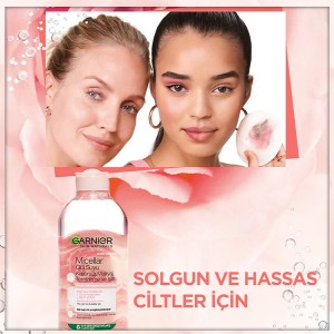 میسلار واتر گارنیه Rose Water، پاکسازی، رطوبت‌رسانی و روشن‌کنندگی 400 میل