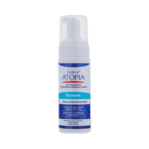 فوم شوینده ملایم صورت و اطراف چشم آردن آتوپیا مدل Eczopro مناسب پوست‌های خیلی خشک و مستعد قرمزی حجم ۱۵۰ میل