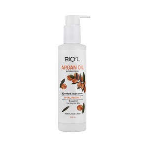 کرم مرطوب کننده دست و صورت بیول مدل Argan Oil حاوی روغن آرگان و ویتامین E حجم ۲۵۰ میل
