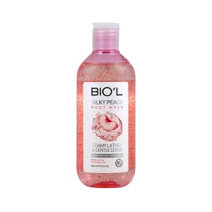 شامپو بدن ژلی بیول مدل Silky Peach حاوی اسکراب سلولزی و عصاره هلو حجم ۴۰۰ میل
