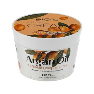 کرم مرطوب کننده دست و صورت بیول مدل Argan Oil حاوی روغن آرگان و ویتامین E حجم ۲۰۰ میل