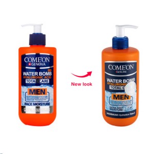 کرم آبرسان صورت و بدن کامان مدل Water Bomb Total Care مخصوص آقایان حاوی هیالورونیک اسید و Q10 حجم ۵۰۰ میل