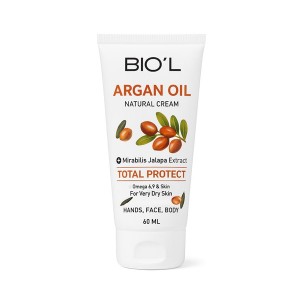 کرم مرطوب کننده دست و صورت بیول مدل Argan Oil حاوی روغن آرگان و ویتامین E حجم ۶۰ میل