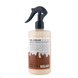 لوسیون موی بدون نیاز به آبکشی بیول مدل Ice Cream Cocoa حاوی کراتین، کلاژن و روغن‌های آرگان، فندق و هسته انگور مناسب موهای آسیب دیده حجم ۴۰۰ میل