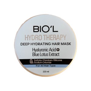 ماسک موی آبرسان بیول مدل Water Therapy حاوی هیالورونیک اسید و عصاره نیلوفر آبی حجم ۲۲۰ میل