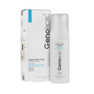 فوم شستشو صورت فاقد صابون و پارابن ژنو بایوتیک حاوی آلوئه ورا مناسب پوست خشک و حساس حجم ۱۵۰ میل