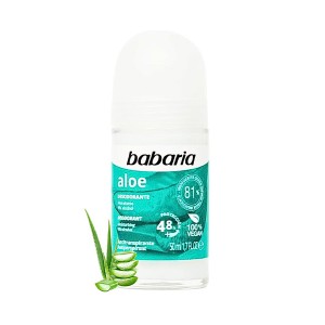 رول ضد تعریق زنانه ۴۸ ساعته باباریا مدل Aloe فاقد الکل حاوی عصاره آلوئه ورا حجم ۵۰ میل