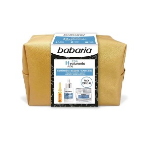 پک سه عددی آبرسان باباریا مدل Hyaluron حاوی سرم، کرم و آمپول هیالورونیک اسید