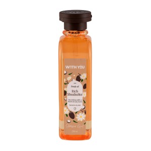 شامپو بدن مغذی و نرم کننده ویت یو حاوی شی باتر و ویتامین E مناسب پوست‌های خشک و خیلی خشک حجم ۲۵۰ میل