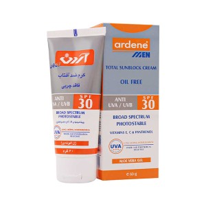کرم ضد آفتاب آقایان آردن SPF 30 بی‌رنگ فاقد چربی و سبک حجم ۶۰ میل