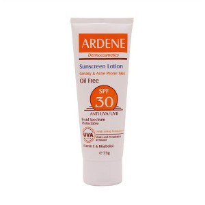 لوسیون ضد آفتاب آردن SPF 30 فاقد چربی مناسب پوست‌های چرب و جوشدار حجم ۷۵ میل