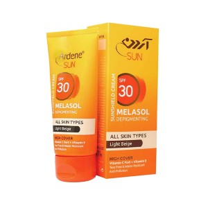 کرم ضد آفتاب رنگی آردن SPF 30 حاوی ویتامین C و E رنگ بژ روشن مناسب انواع پوست حجم ۵۰ میل
