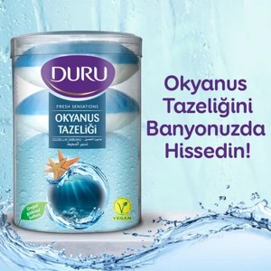 صابون کرمی دورو مدل لیوانی (دو رنگ) با رایحه اقیانوس بسته ۴ عددی وزن ۴۰۰ گرم