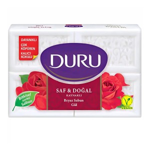 صابون کرمی مرطوب کننده دورو مدل کتابی حاوی مرطوب کننده با رایحه گل رز بسته ۴ عددی وزن ۶۰۰ گرم