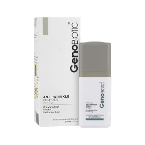 کرم ضد چروک دور چشم ژنوبایوتیک حاوی ویتامین C و هیالورونیک اسید کاهش دهنده عمق چروک‌ها حجم ۱۵ میل