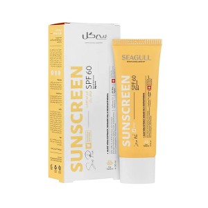 کرم ضد آفتاب سی گل SPF 60 بی‌رنگ حاوی آلوئه ورا و گل گاوزبان مناسب انواع پوست حجم ۵۰ میل