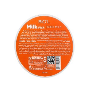 کرم مرطوب کننده و مغذی دست و صورت بیول حاوی پروتئین شیر و شی باتر مناسب پوست‌های خشک و معمولی حجم ۲۰۰ میل