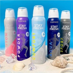 اسپری ضد تعریق ۲۴ ساعته مردانه فارماسی مدل Comfort با محافظت کامل و رایحه ملایم حجم ۱۵۰ میل