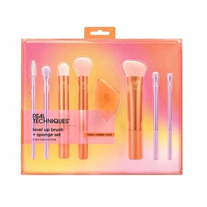 ست براش تخصصی صورت و چشم ریل تکنیک مدل Level Up مجهز به الیاف UltraPlush بسته ۸ عددی