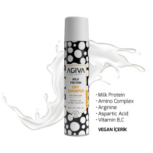 شامپو خشک مغذی آگیوا مدل Milk Protein حاوی پروتئین شیر حجم ۲۰۰ میل