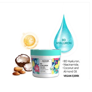 ماسک مو مرطوب کننده آگیوا مدل 8D Hyaluron با آبرسانی هشت لایه و حاوی روغن بادام حجم ۳۰۰ میل