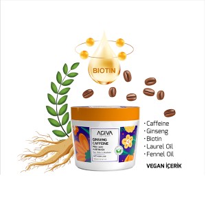 ماسک مو ضد ریزش و تقویت‌کننده آگیوا مدل Ginseng Caffeine با خاصیت تحریک ریشه حجم ۳۰۰ میل
