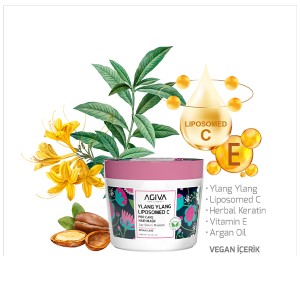 ماسک مو ترمیم کننده آگیوا مدل Ylang Ylang با نفوذ لیپوزومی و بازسازی عمیق حجم ۳۰۰ میل