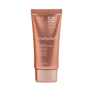 ضد آفتاب مدی‌کیوب مدل Collagen Firming با فینیش جوانساز و تقویت‌کننده انعطاف‌پذیری حجم ۵۰ میل