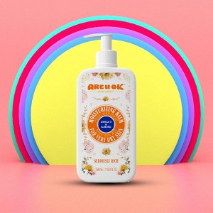 بالم بدن آر یو اوکی حاوی امگا ۳ و روغن بادام و زیتون مناسب پوست های خیلی خشک  با خاصیت رفع خشکی مفرط حجم ۳۵۰ میل