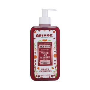 ژل شستشو صورت آر یو اوکی مناسب پوست های چرب و دارای آکنه حاوی اسید سالسیلیک و عصاره گریپ فروت با خاصیت کنترل چربی و آنتی‌باکتریال حجم ۴۰۰ میل