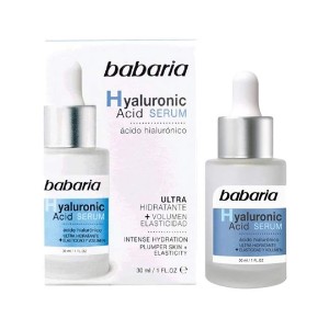 سرم مرطوب کننده و آبرسان عمیق باباریا مدل Hyaluronic Acid مناسب انواع پوست با خاصیت پرکنندگی خطوط و جوانساز حجم ۳۰ میل