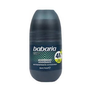 رول ضد تعریق ۴۸ ساعته مردانه باباریا مدل Deodorant Men فاقد الکل و دارای خاصیت آنتی باکتریال و محافظت‌کننده حجم ۵۰ میل