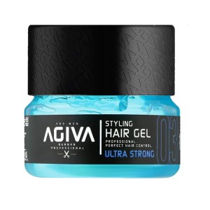 ژل مو حالت دهنده فوق‌قوی آگیوا مدل 03 ULTRA STRONG مناسب انواع مو قدرت نگهدارندگی حداکثری با درخشش طبیعی حجم ۲۰۰ میل