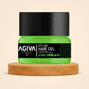 ژل مو حالت دهنده خیس و فوق‌قوی آگیوا مدل 06 ULTRA STRONG & WET مناسب انواع مو قدرت نگهدارندگی حداکثری با جلوه خیس حجم ۲۰۰ میل