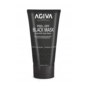 ماسک لایه‌بردار ذغال آگیوا مدل PEEL OFF BLACK MASK مناسب انواع پوست پاکسازی عمیق جوش‌های سرسیاه حجم ۱۵۰ میل