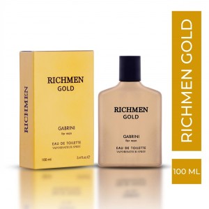 ادو تویلت مردانه گابرینی مدل RICHMEN GOLD با نت‌های خنک و چوبی ماندگار حجم ۱۰۰ میل