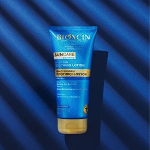 لوسیون تسکین‌دهنده افترسان صورت و بدن بیوکسین مدل SUN CARE SOOTHING حاوی آلوئه‌ورا و روغن سویا حجم ۲۰۰ میل