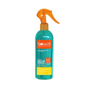لوسیون دوفاز ضد آفتاب بی‌رنگ  آردن سولاریس مدل  SOLARIS MICELLAR NEWGEN با SPF50 مناسب صورت و بدن فاقد چربی حجم ۲۵۰ میل