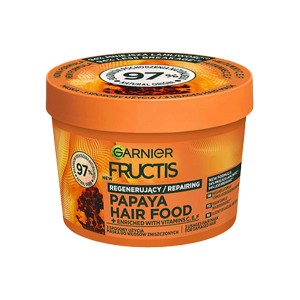 ماسک مو بازسازی کننده گارنیه مدل Papaya Hair Food مخصوص موهای آسیب دیده با کاهش ۹۴ درصدی شکنندگی حجم ۴۰۰ میل