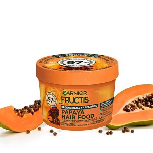 ماسک مو بازسازی کننده گارنیه مدل Papaya Hair Food مخصوص موهای آسیب دیده با کاهش ۹۴ درصدی شکنندگی حجم ۴۰۰ میل