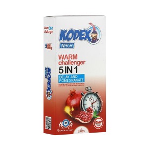 کاندوم کدکس مدل WARM CHALLENGER 5 IN 1 تنگ کننده و تاخیری بسته ۱۲ عددی