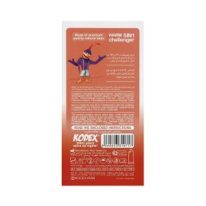 کاندوم کدکس مدل WARM CHALLENGER 5 IN 1 تنگ کننده و تاخیری بسته ۱۲ عددی
