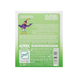 کاندوم  خیلی نازک کدکس مدل CLASSIC ALOE VERA حاوی صعاره آلوئه ورا و روان کننده  بسته ۳ عددی